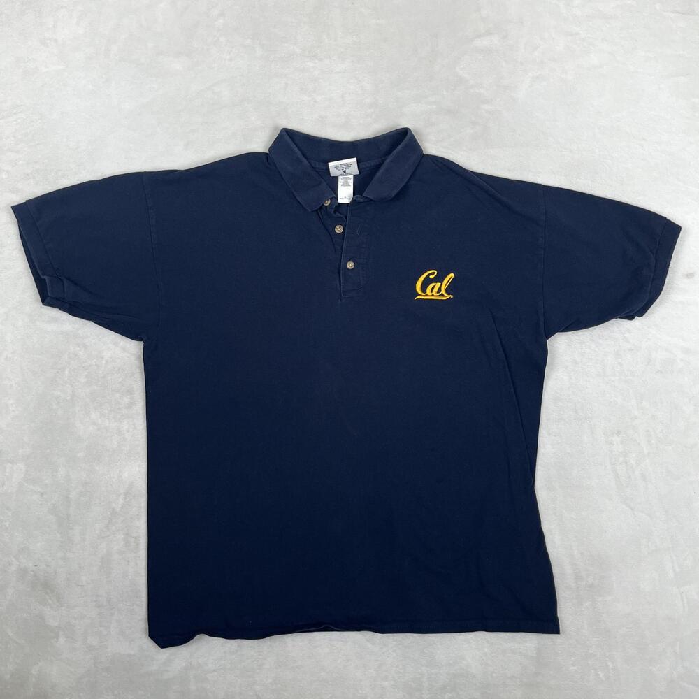 Vintage California Golden Bears Polo Shirt Mens Large Blue NCAA College Cal